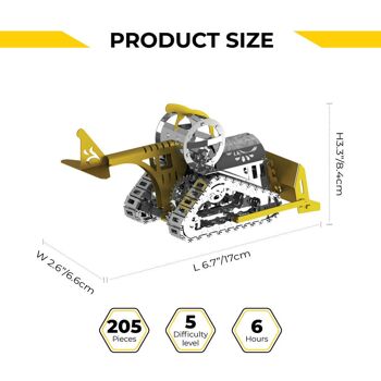 Kit de bricolage modèle mécanique Graceful CAT de bulldozer, 205 pièces 3
