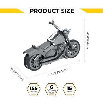 Roadway Fantasy Kit de bricolage de modèle mécanique de moto, 155 pièces 3