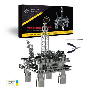Kit de bricolage modèle mécanique Treasure Finder de plate-forme pétrolière, 250 pièces 1