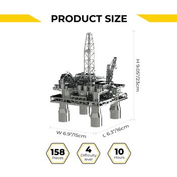 Kit de bricolage modèle mécanique Treasure Finder de plate-forme pétrolière, 250 pièces 3