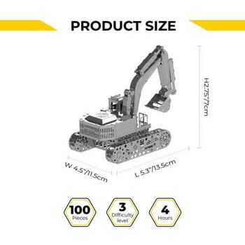 Kit de bricolage modèle mécanique Tireless Digger d'excavatrice, 100 pièces 3