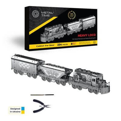 Kit de bricolaje de modelo mecánico Heavy Loco de tren, 234 piezas\