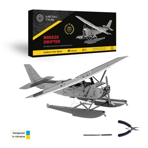 Breeze Drifter Mechanical model DIY kit of airplane Cessna 172, 81 parts