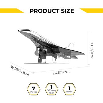 Supersonic Legend Kit de bricolage modèle statique d'avion Concorde, 7 pièces 3