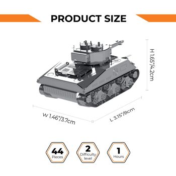 Kit de bricolage modèle M4 Sherman Static de réservoir, 44 pièces 3