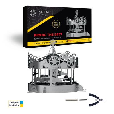 Sun Chaser Mechanical model DIY kit of desk clock, 57 parts