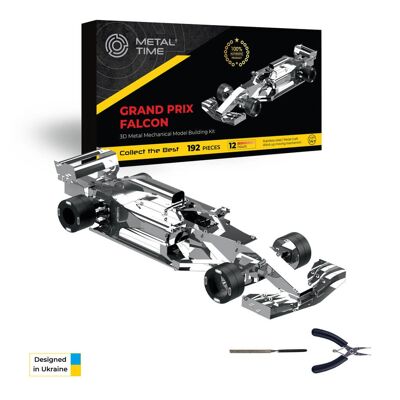 Kit de bricolage modèle mécanique Grand Prix Falcon de voitures de course de formule, 192 pièces