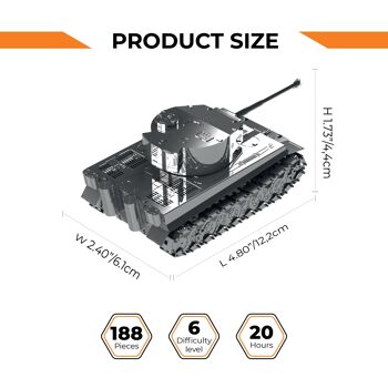 Ponderous Panzer – kit de bricolage de modèle mécanique de char, 188 pièces 3