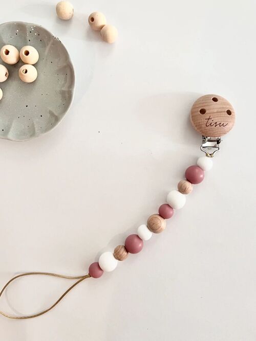 TISU pacifier clip, Blush