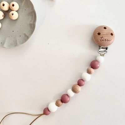 TISU pacifier clip, Blush