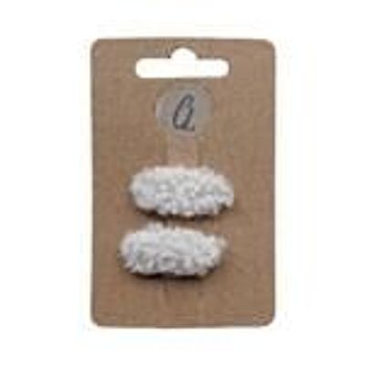 Baby hair clip bouclé off white