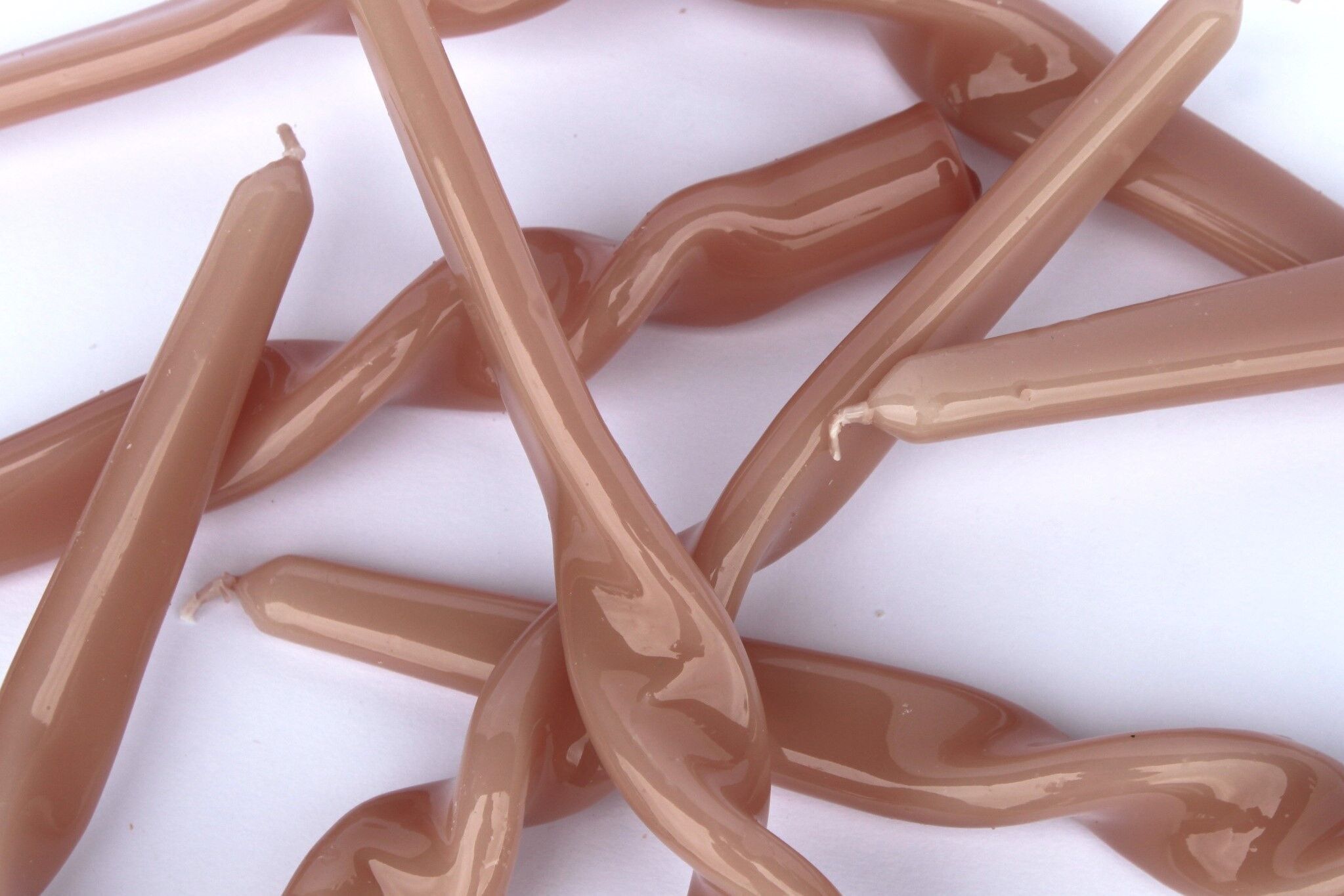 24 candele coniche intrecciate singole da 25 cm in gesso rosa