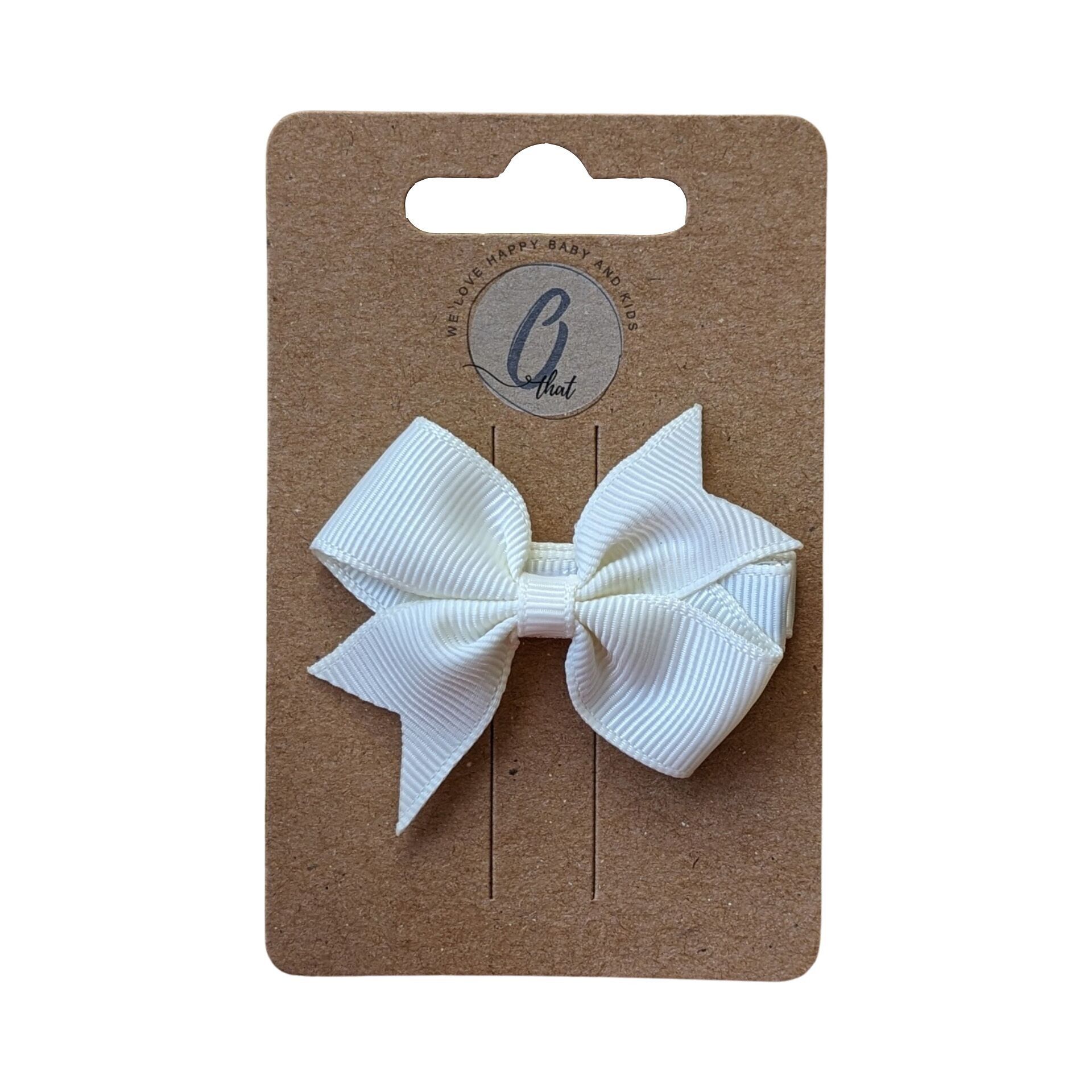 Morsetto a coccodrillo gros grain avorio OK 3492