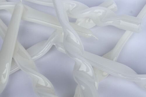24 Ice White Individual Twisted 25cm Taper Candles