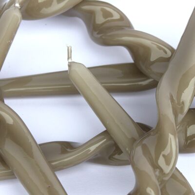 24 Mink Individual Twisted 25cm Taper Candles