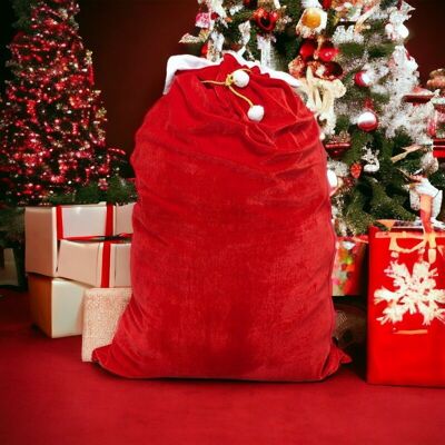 Cappuccio Babbo Natale – Velluto spesso – 130 x 70 cm