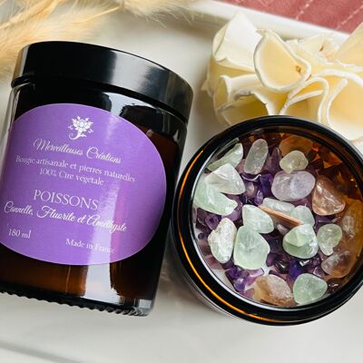 ASTRO Candle - Pisces - Cinnamon, Fluorite and Amethyst