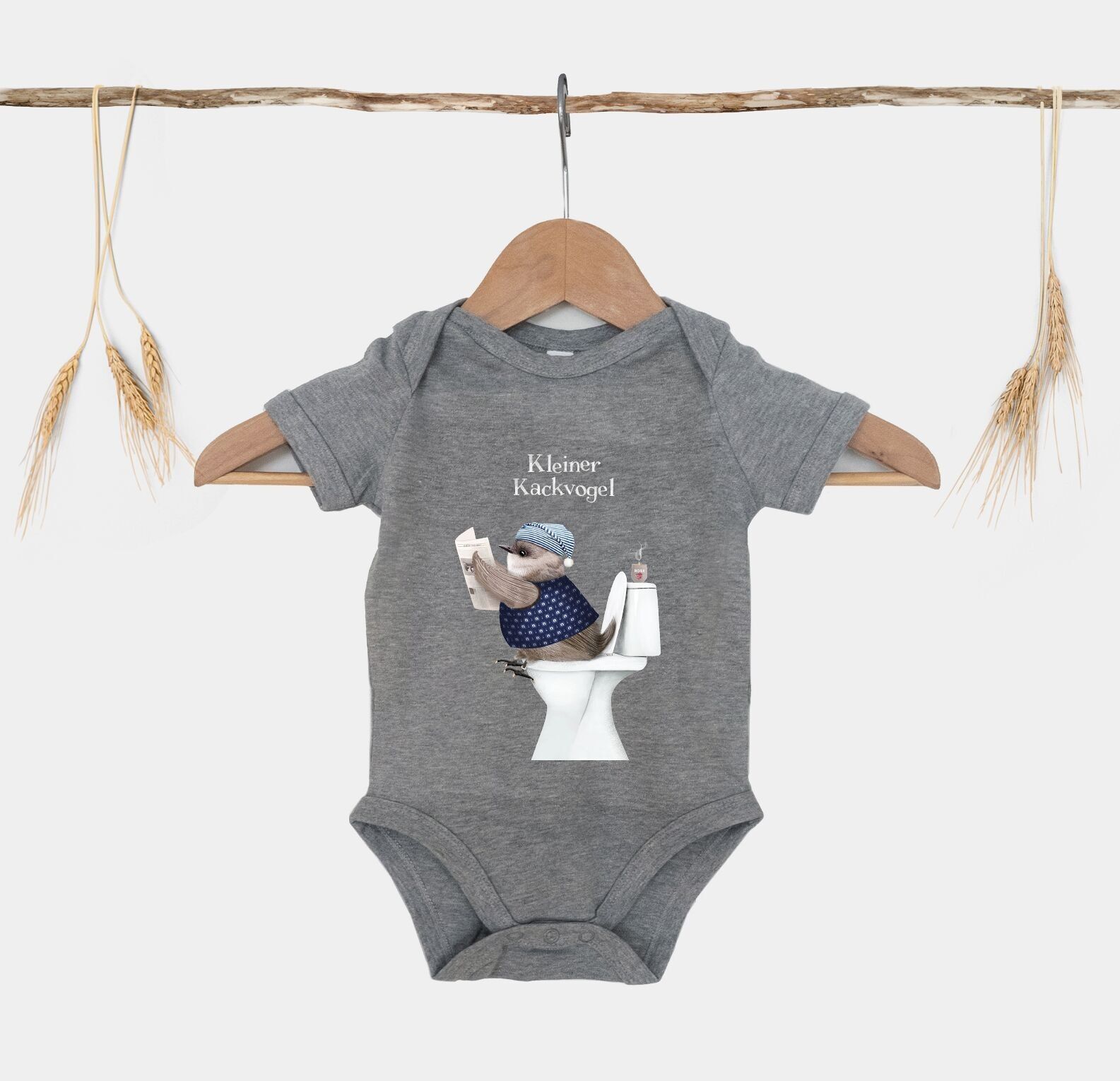 Uccellino della cacca // Body per neonato in cotone biologico