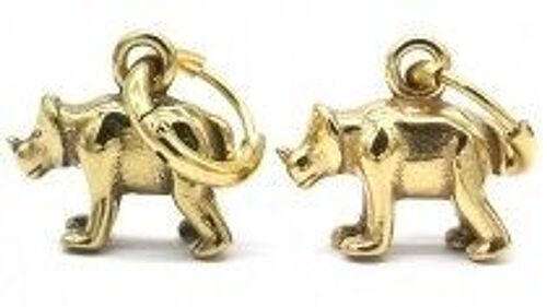 A-D5.2 E007-006G S. Steel 10mm Earring with 16mm Rhino Gold