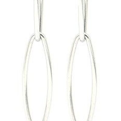 B-A18.2 E220-042S Pendientes Acero Inoxidable con Perla de Agua Dulce 5x0.6cm Plata