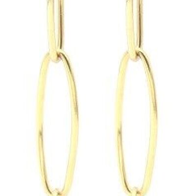 B-F4.4 E220-042G S. Steel Earrings with Freshwater Pearl 5x0.6cm Gold