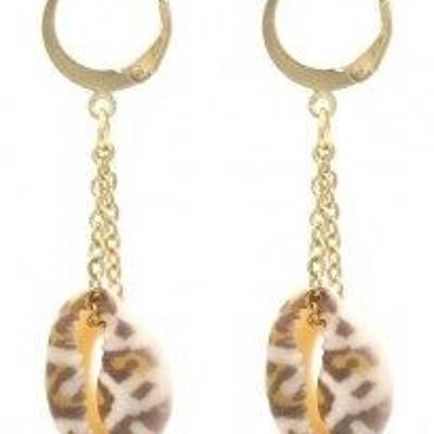 F-F6.2 E2121-060G Boucles d'oreilles en acier inoxydable 5x1cm Or