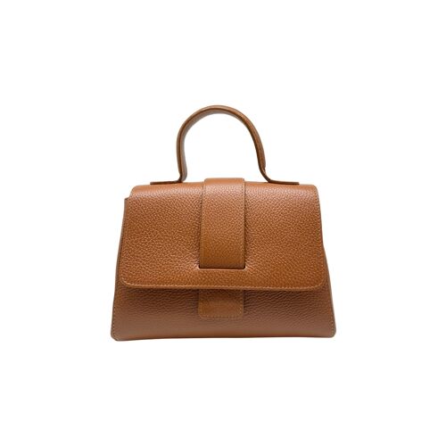 SAC A MAIN CUIR GRAINE ELISE CAMEL