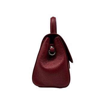 SAC A MAIN CUIR GRAINE ELISE ROUGE 2