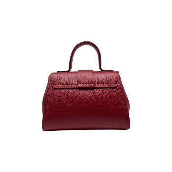 SAC A MAIN CUIR GRAINE ELISE ROUGE 3