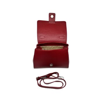 SAC A MAIN CUIR GRAINE ELISE ROUGE 4