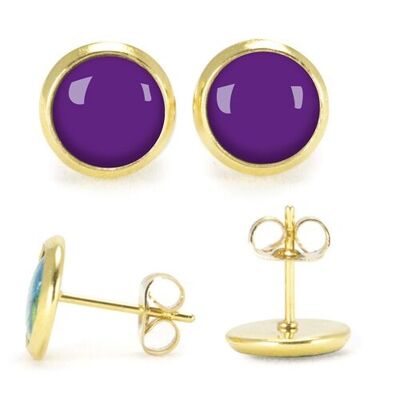 Stud earrings surgical stainless steel Gold - Flash Violet