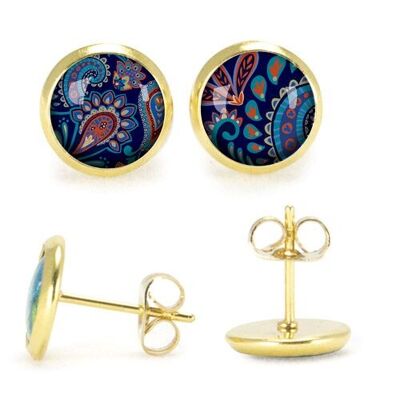 Gold surgical stainless steel stud earrings - Cashmere