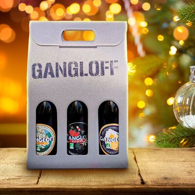 Luxuriöse Weihnachtsbox mit 3 Flaschen 75 CL Gangloff