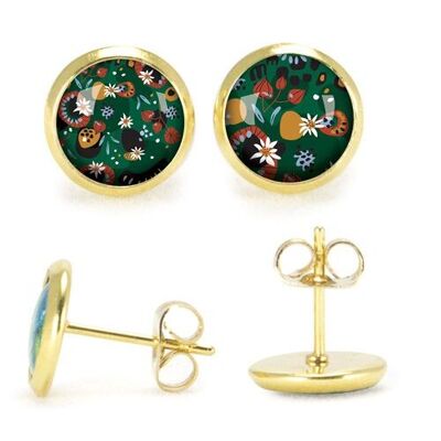 Gold surgical stainless steel stud earrings - Edelweiss