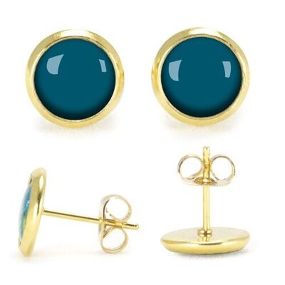 Gold surgical stainless steel stud earrings - Flash Canard