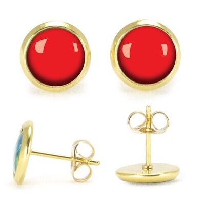 Gold surgical stainless steel stud earrings - Flash Tango