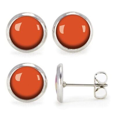 Silver surgical stainless steel stud earrings - Flash Pumpkin