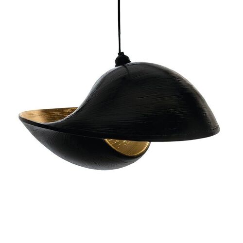 Hanging lamp bamboo Shell Black