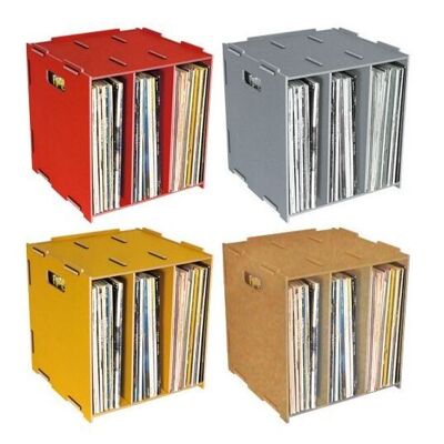Media box LP (stackable) made of wood
