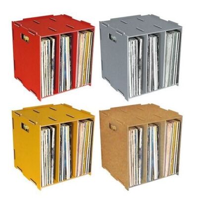 Media box LP (stackable) made of wood