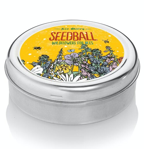 Bee Merry Seedball Christmas Festive Tin
