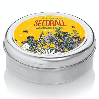 Bee Merry Seedball Christmas Festive Tin