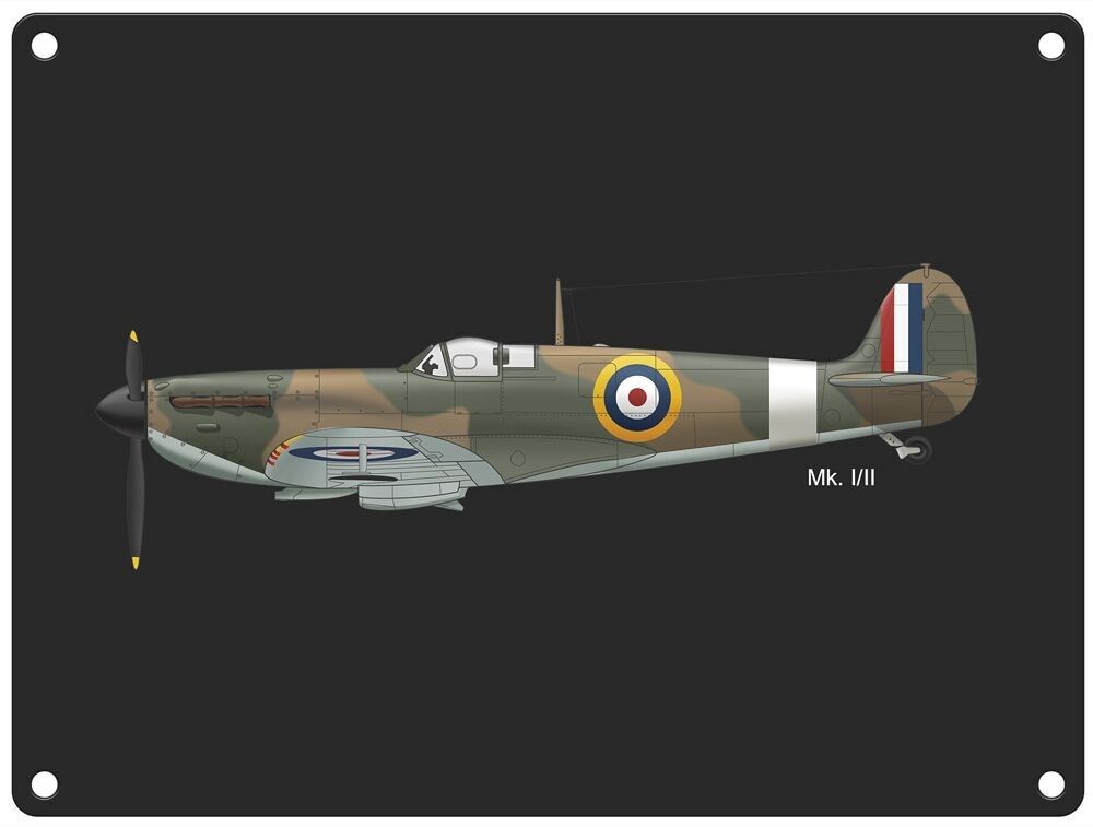 Targa in metallo Spitfire (15x20 cm)