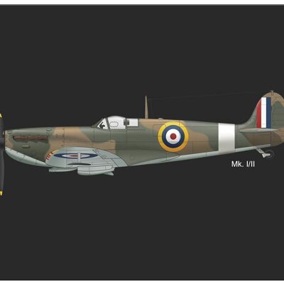 Cartel metálico de Spitfire (15x20cm)