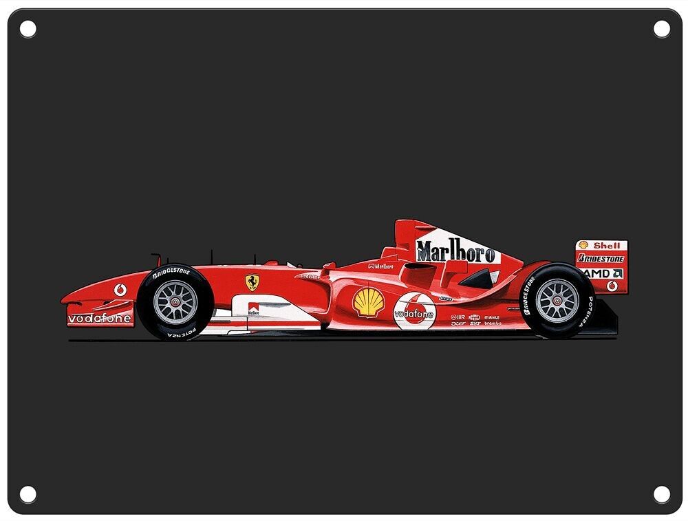 Targa in metallo per auto da corsa Ferrari (15x20 cm)