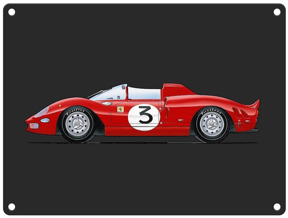 Targa in metallo per auto sportiva Ferrari (15x20 cm)