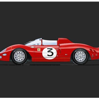 Cartel metálico de coche deportivo Ferrari (15x20cm)