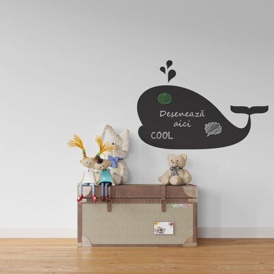 Whale shaped chalkboard sticker | wall decoration for kids