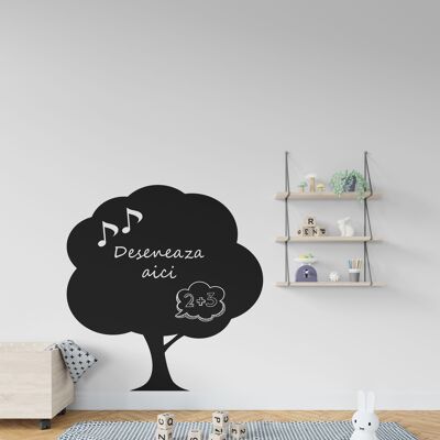 Adhesivo de pizarra con forma de árbol | decoración de pared para niños
