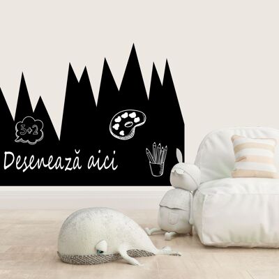 Autocollant de tableau en forme de montagne | décoration murale pour enfants